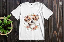 Floral Dog Portrait Clipart Sublimation PNG Product Image 3