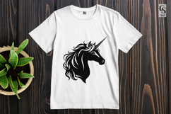 Black Unicorn Silhouette Clipart PNG Product Image 3