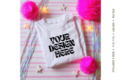 White T-shirt Mockups Bella and Canvas Top View Mockups_74 Product Image 1