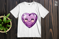 Cute Purple Gem Heart Clipart Sublimation PNG Product Image 3