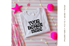 White T-shirt Mockups Bella and Canvas Top View Mockups_75 Product Image 1