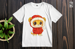 Cute Lion in Winter Coat Kawaii Animal Clipart PNG Product Image 3