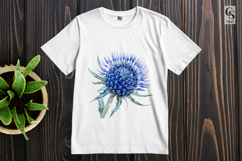 Blue Thistle Flower Clipart PNG Product Image 3