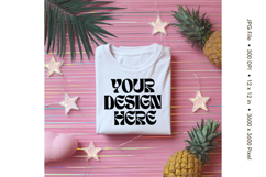 White T-shirt Mockups Bella and Canvas Top View Mockups_76 Product Image 1