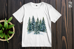 Snow Pine Forest Sublimation Clipart PNG Product Image 3