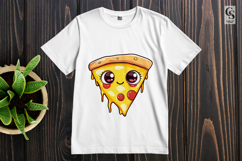 Cute Kawaii Pizza Slice with Cheese and Pepperoni Clipart Product Image 3