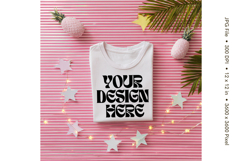 White T-shirt Mockups Bella and Canvas Top View Mockups_79 Product Image 1