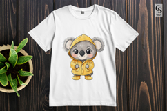 Cute Koala in Raincoat Kawaii Animal Clipart Sublimation PNG Product Image 3