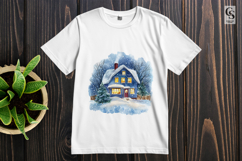 Winter Cottage Clipart Sublimation PNG Product Image 3