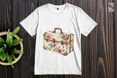 Floral Vintage Suitcase Clipart Sublimation PNG Product Image 3