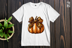 Leopard Bow Pumpkin Clipart PNG Product Image 2