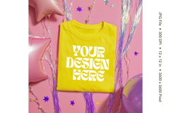 Yellow T-shirt Mockups Bella and Canvas Top View Mockups_80 Product Image 1