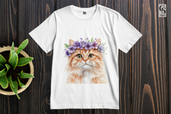 Floral Cat Portrait Clipart PNG Product Image 3
