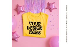 Yellow T-shirt Mockups Bella and Canvas Top View Mockups_81 Product Image 1