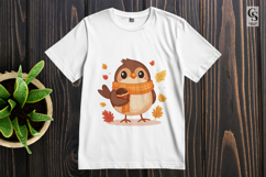 Cute Autumn Bird Clipart Sublimation PNG Product Image 3