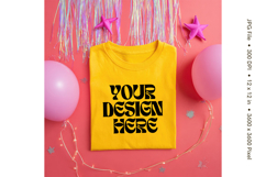 Yellow T-shirt Mockups Bella and Canvas Top View Mockups_82 Product Image 1