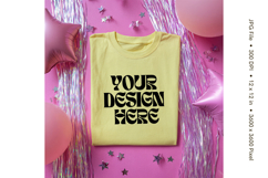 Yellow T-shirt Mockups Bella and Canvas Top View Mockups_83 Product Image 1