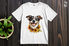 Dog with Sunflower Collar Clipart Sublimation PNG Product Image 3
