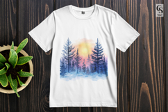 Winter Forest Landscape Sublimation Clipart PNG Product Image 3