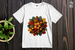 Autumn Floral Wreath Clipart PNG Product Image 2