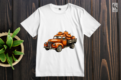Vintage Pumpkin Truck Clipart Sublimation PNG Product Image 2