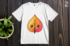 Cute Autumn Leaf Kawaii Face Clipart Sublimation PNG Product Image 3