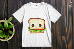 Kawaii Sandwich with Lettuce Cheese and Tomato Clipart Product Image 3