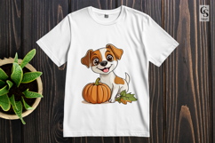 Cute Puppy with Pumpkin Clipart PNG Product Image 2
