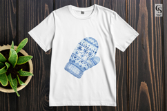Blue Winter Mittens Clipart Sublimation PNG Product Image 3