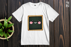 Cute Kawaii Chalkboard Face Clipart Sublimation PNG Product Image 2