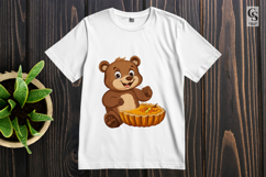 Cute Bear with Pumpkin Pie Clipart | Animal PNG Product Image 2