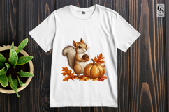 Autumn Pumpkin Ghost Squirrel Cottage Clipart PNG Product Image 2