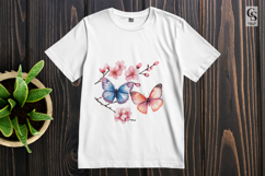 Floral Watercolor Butterfly Clipart Sublimation PNG Product Image 3