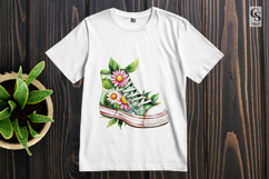 Watercolor Floral Sneaker Shoe Clipart Product Image 2