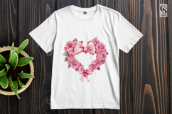 Romantic Floral Heart Wreath Clipart Sublimation PNG Product Image 2