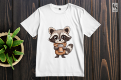 Cute Raccoon Coffee Clipart Product Image 2
