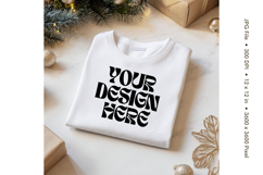 Christmas T-shirt Mockups Bella and Canvas Top View_95 Product Image 1