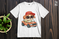 Cute Dog Driving Car Clipart PNG Product Image 2
