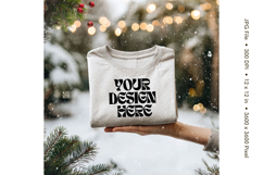 Christmas T-shirt Mockups Bella and Canvas Top View_98 Product Image 1