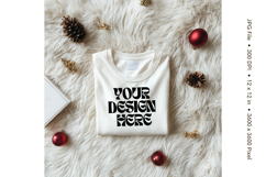 Christmas T-shirt Mockups Bella and Canvas Top View_99 Product Image 1