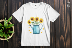 Watering Can with Sunflowers Clipart PNG Product Image 3