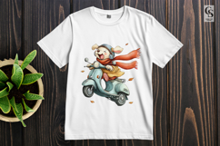 Cute Dog Riding Scooter Sublimation Clipart Product Image 2