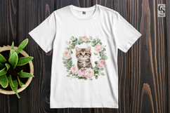 Floral Kitten Clipart Sublimation PNG Product Image 3