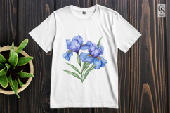 Blue Iris Flower Clipart PNG Product Image 3