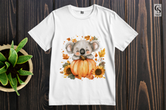Cute Koala with Pumpkin Autumn Clipart PNG Product Image 2