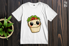 Kawaii Burrito Wrap Clipart Cute Food PNG Product Image 3
