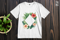 Tropical Floral Frame Sublimation Clipart PNG Product Image 3