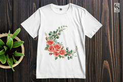 Coral Rose Floral Clipart Sublimation PNG Product Image 3