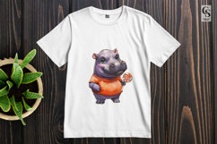 Cute Kawaii Hippo with Lollipop Cartoon Clipart Product Image 3