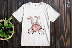 Cute Bunny Couple Bicycle Clipart Product Image 2